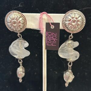 Beautiful Vintage Silver Frost Earrings-boutique